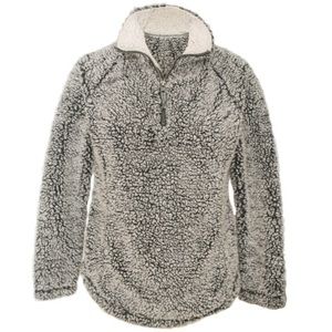 Charcoal Ivory Sherpa Pullover
